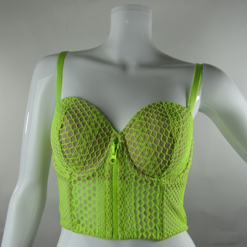 Victoria's Secret Green Bra with Underwire and Eyelet Design